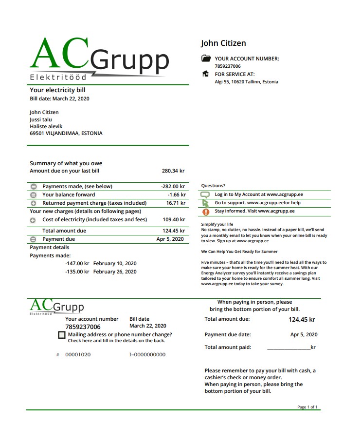  Minol USA business utility bill 